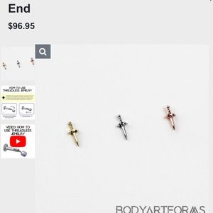 Buddha Jewelry White Gold Threadless Dagger